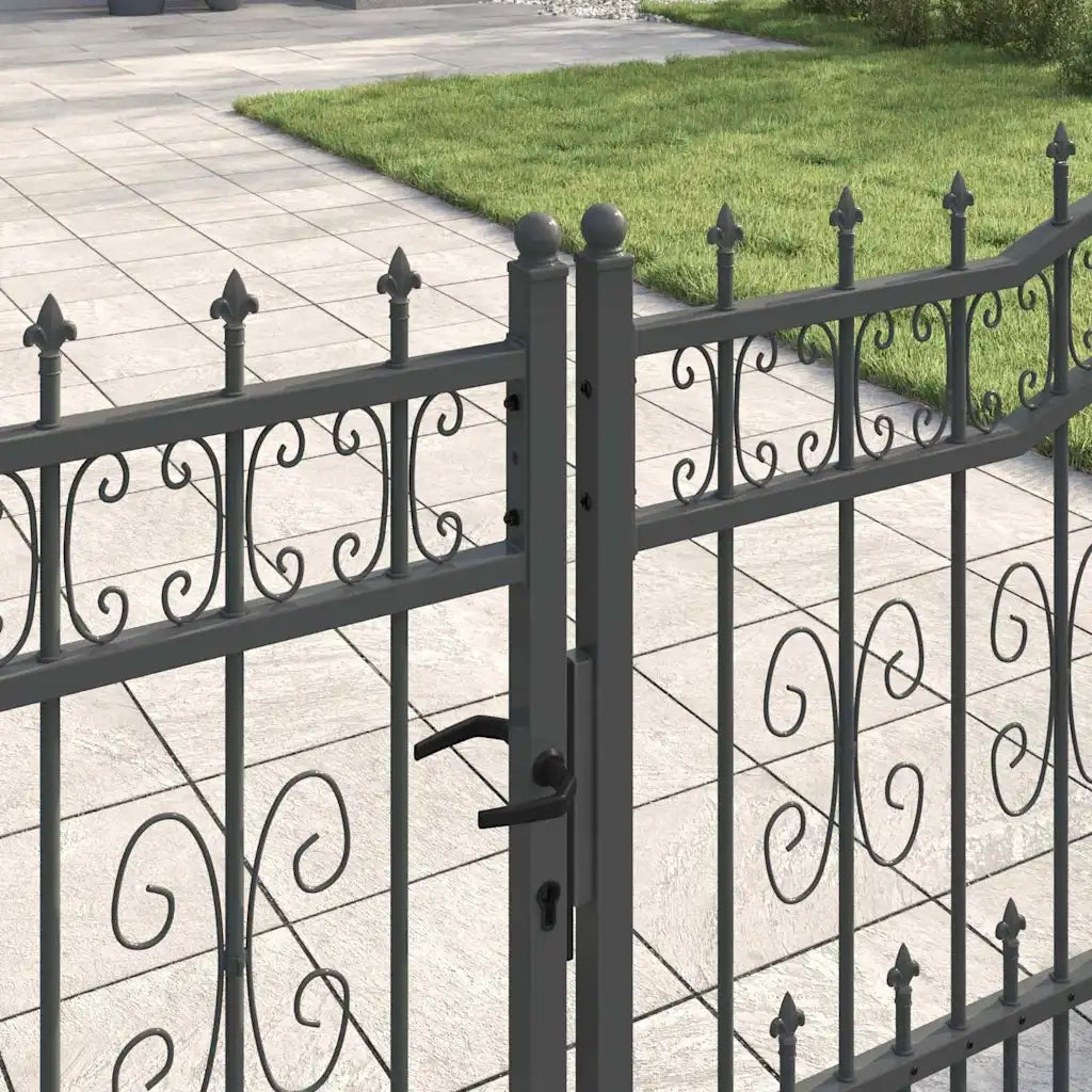 Cancello con Punta a Lancia KAMPEN 404 x 100 cm Acciaio Grigio