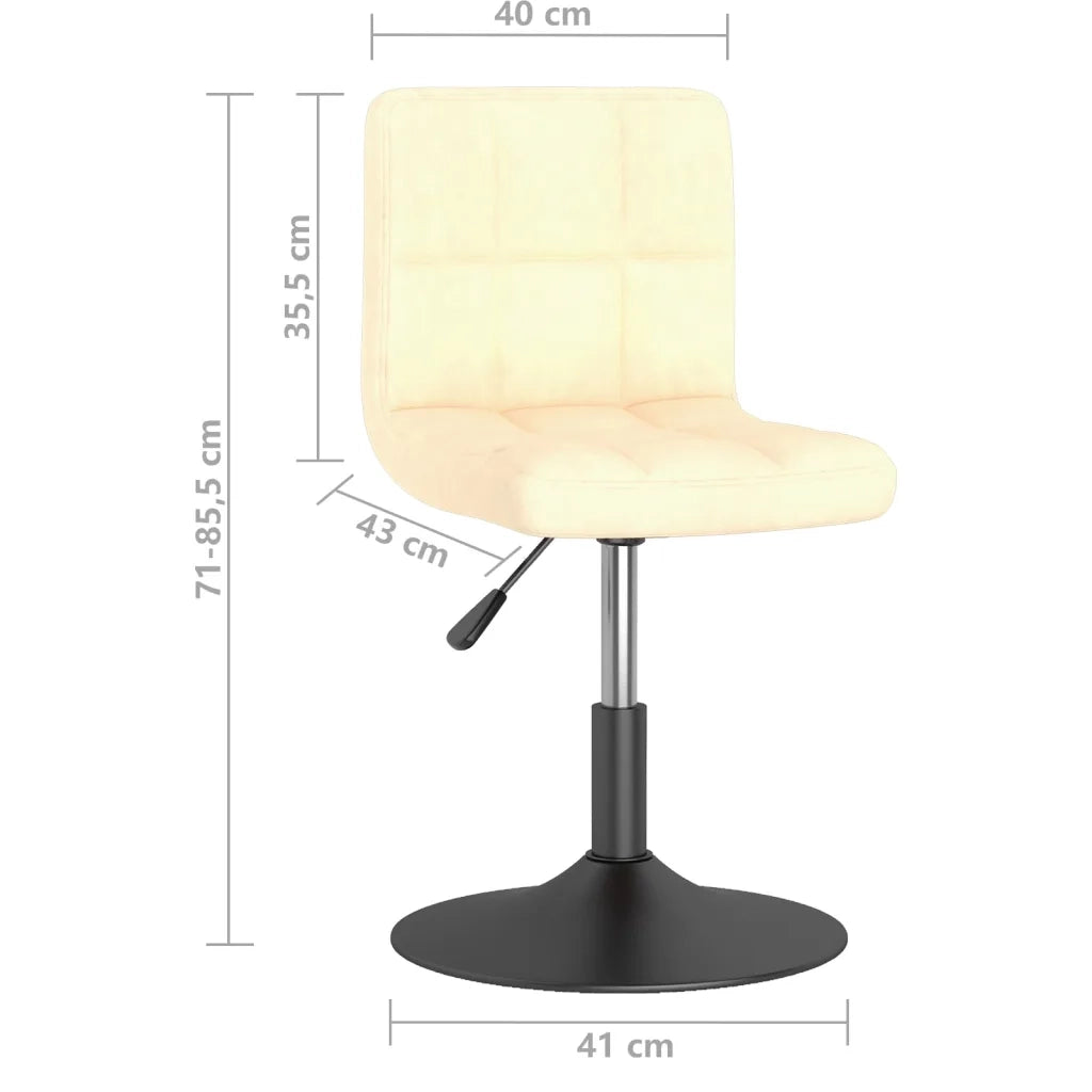 Sedie da Pranzo Girevoli 2 pz Crema in Velluto cod mxl 29044