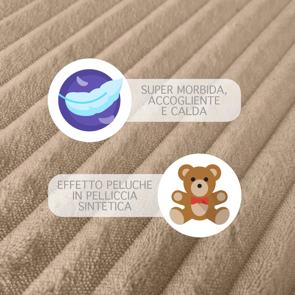 Cuscino In Ciniglia Quadrato Anima Compresa 50 x 50 Con Zip Fodera Moderna Super Morbido Per Divano Camera Letto Copri Cuscini Con Imbottitura - Beige