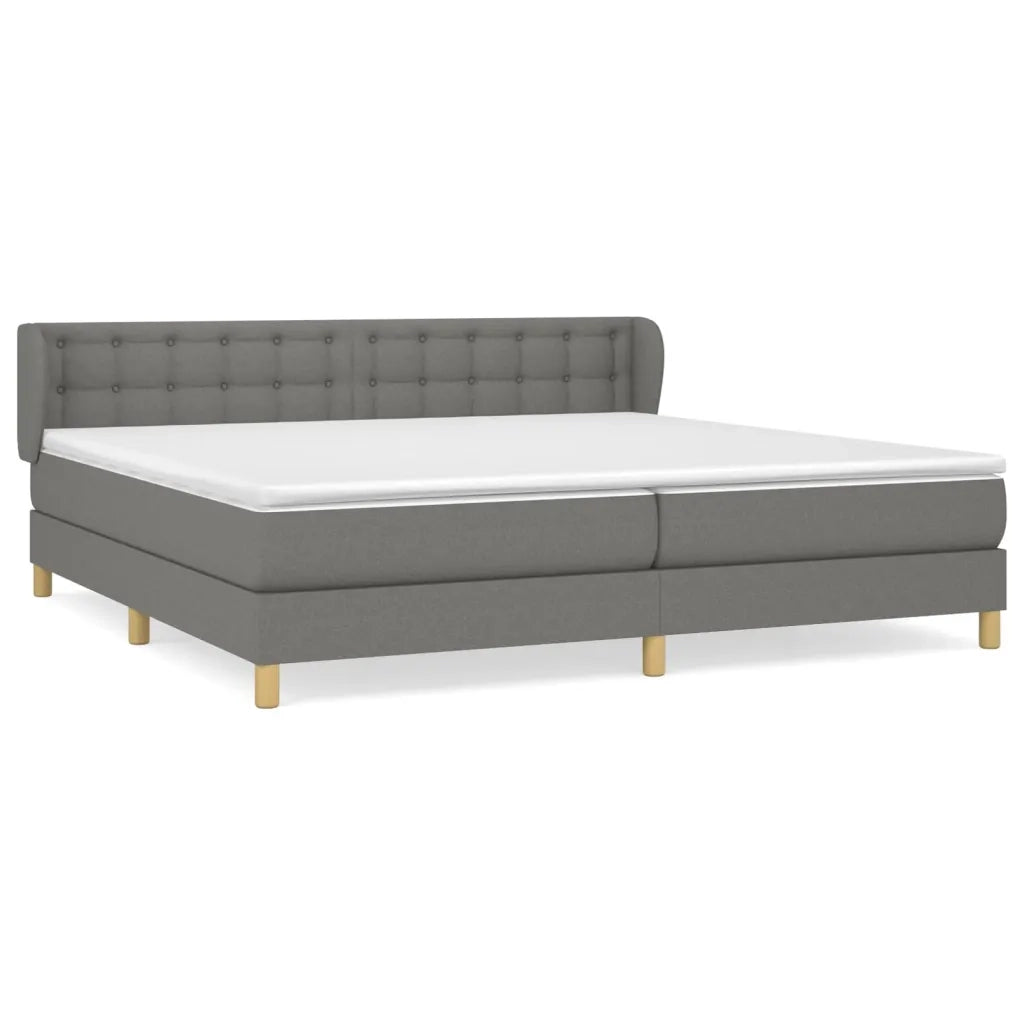 Giroletto a Molle con Materasso Grigio Scuro 200x200 cm Tessuto cod mxl 63418