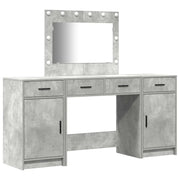 Toeletta | Tavolo da Trucco con cassetto 3 pz Grigio Legno multistrato