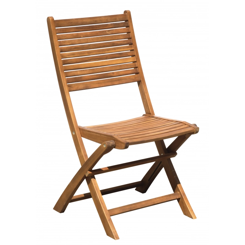 Set Di 2 Sedie Pietrasanta In Acacia Pieghevole Senza Braccioli Moia
