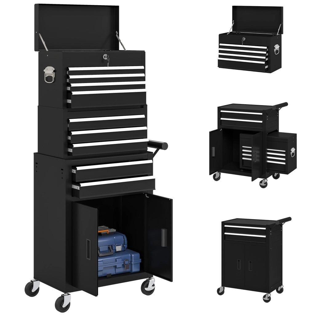 Cassettiera con 9 Cassetti ¨C Zephmum ¨C Acciaio Nero 60x40x