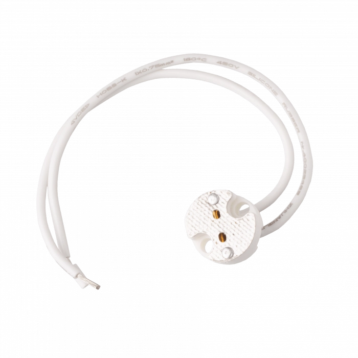 Portalampada ceramico G5.3 MR16 G4 cavo 15 cm Ecolight
