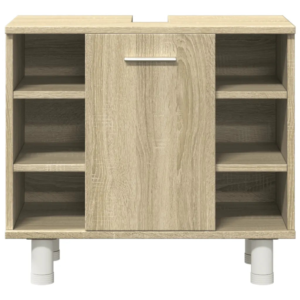 Set Mobili da Bagno 3 pz Rovere Sonoma in Legno Multistrato 3324976