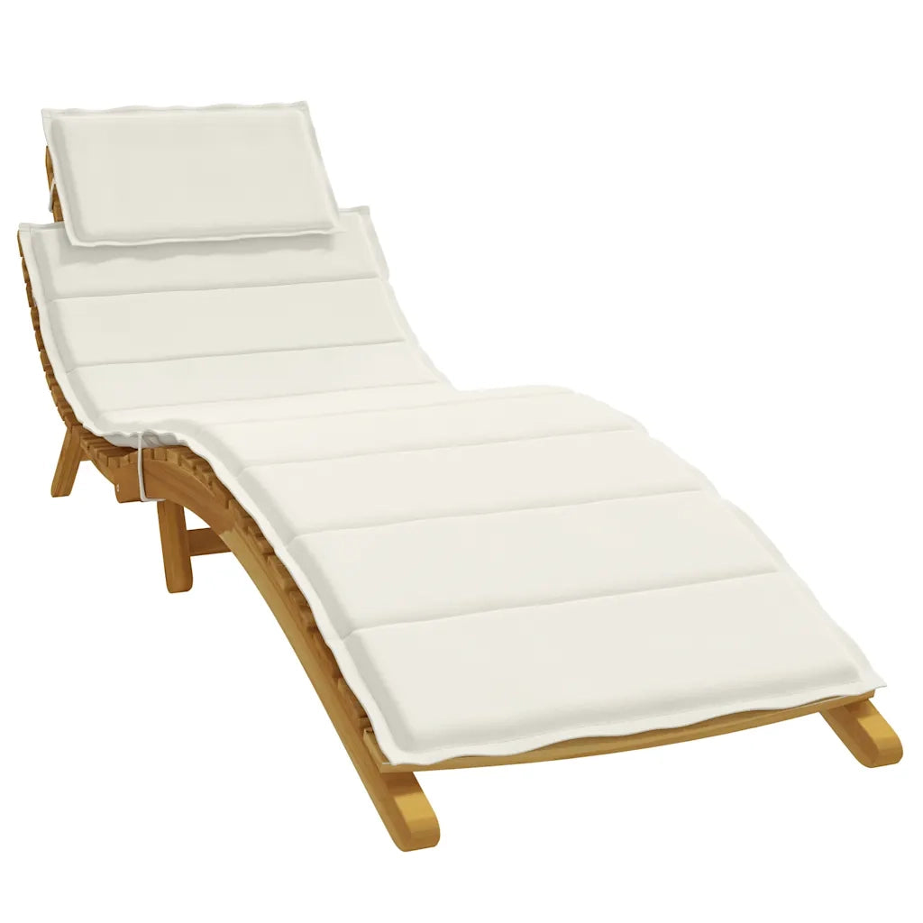 Cuscino per Lettino Prendisole Crema MÃ©lange 186x58x4cm Tessuto