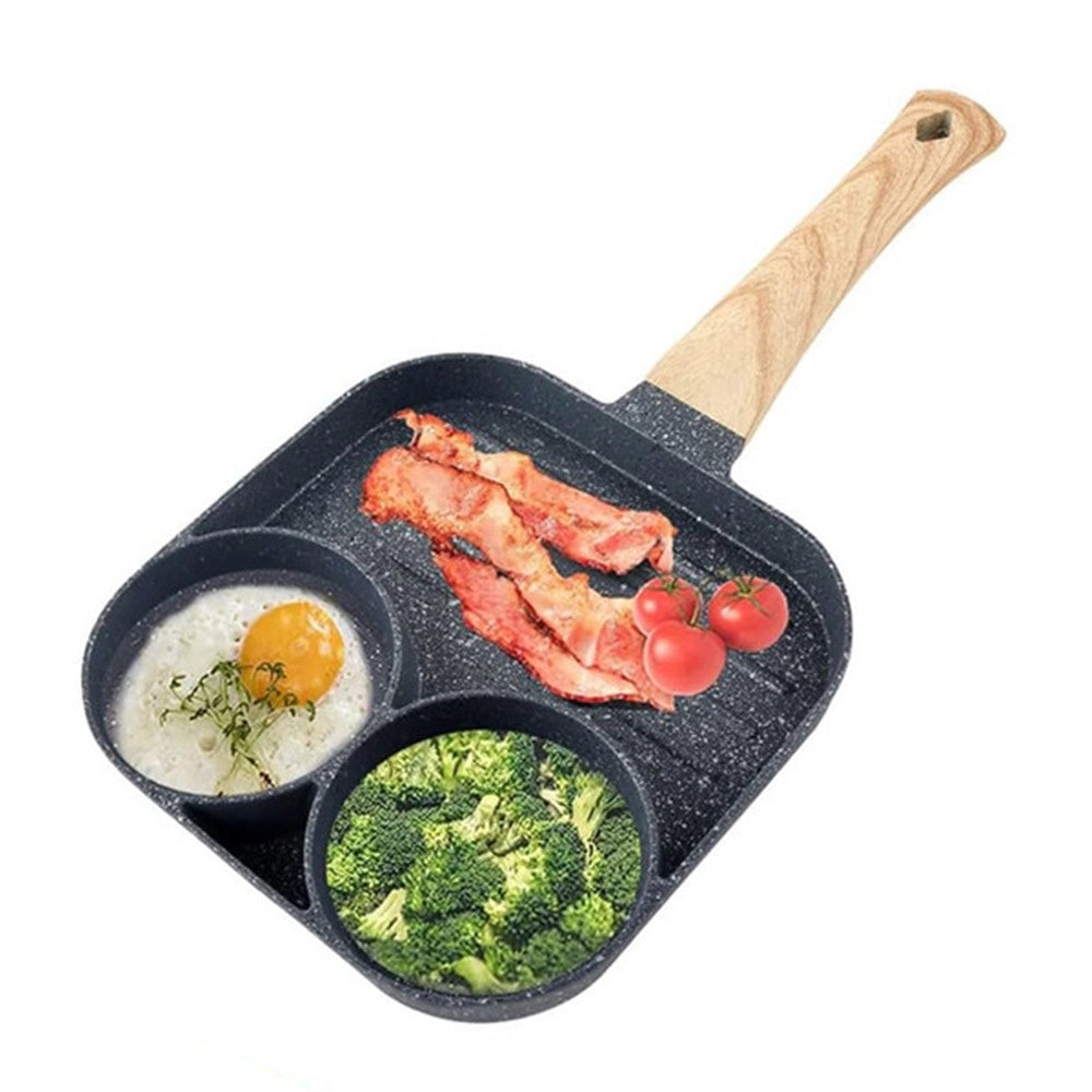 Trade Shop - Padella Antiaderente Multifunzionale 3in1 Con 3 Sezioni Divise Accessori Cucina Casa 624284 -