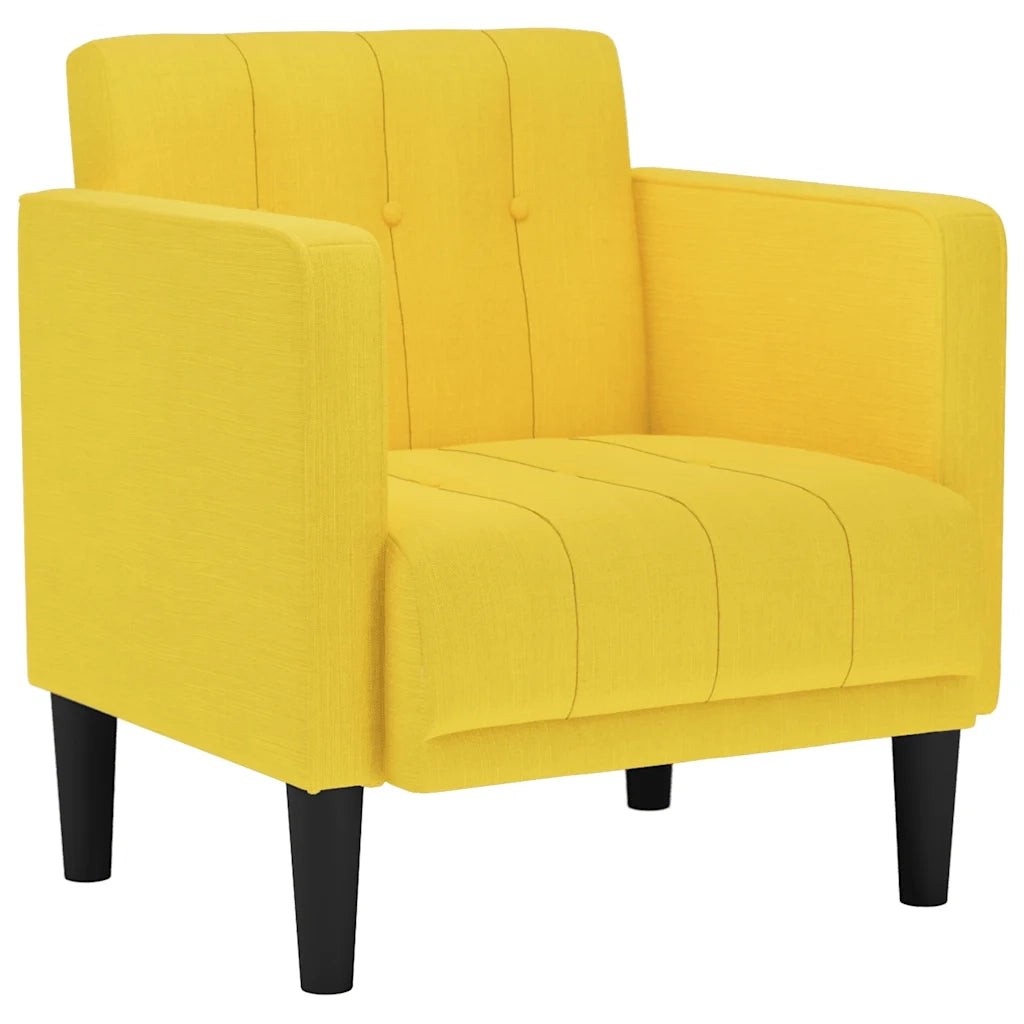Divano Sedia con Braccioli-Poltrona-Sofa Relax Giallo Chiaro 53 cm in Tessuto
