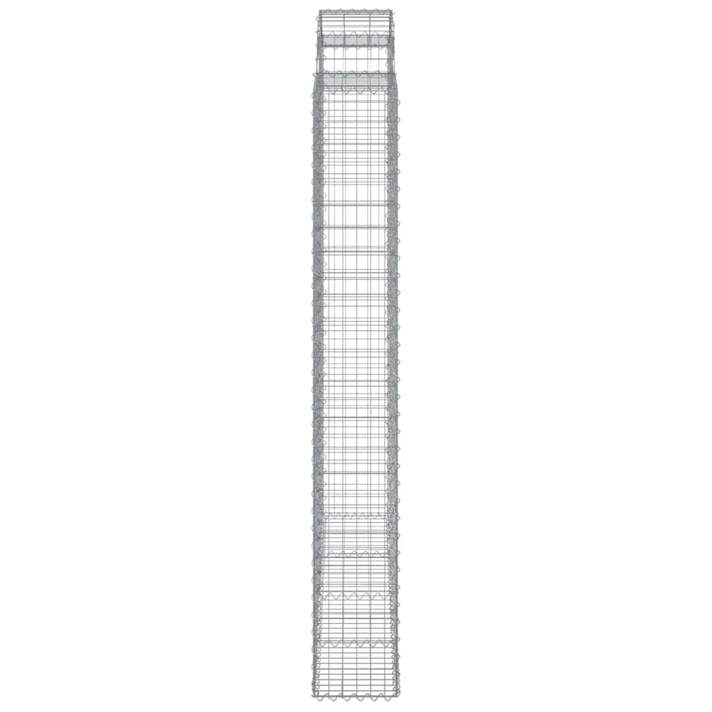 Set di 2 gabbioni ad arco per recinzione gabbia o muro di contenimento 200 x 30 x 220/240 cm ferro zincato argento 02_0041337