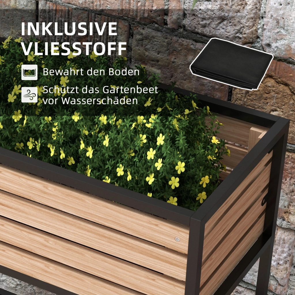 Fioriera Gradinata Giardino ¨C Zephmum ¨C Naturale Nero 83x39x100 cm