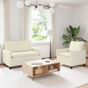 Set di divani 2 pcs Crema Tessuto