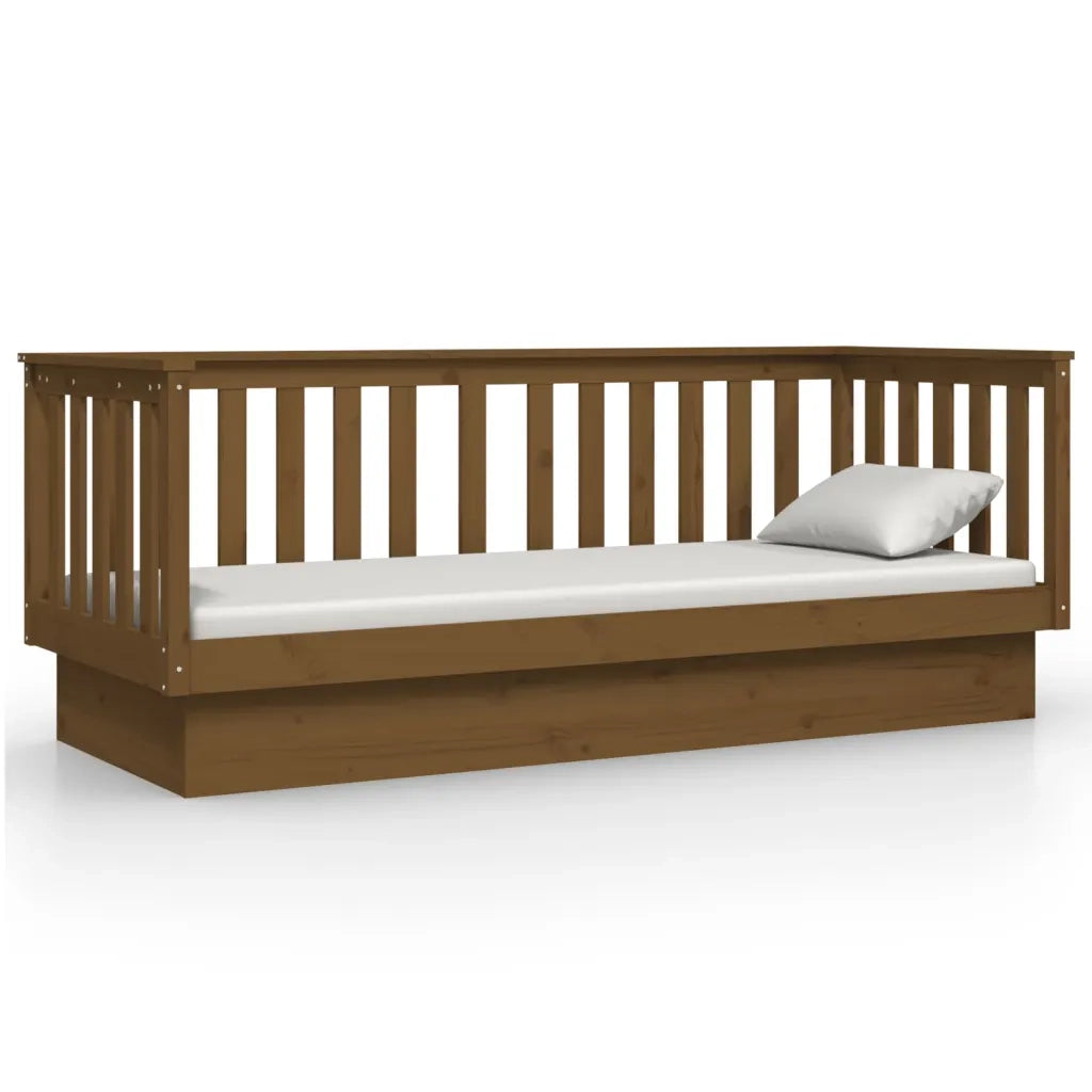 Letto singolo | Letto per adulti | Dormeuse Marrone Ambra 75x190 cm in Legno Massello di Pino