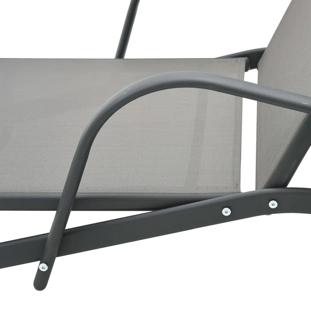 Lettini Prendisole 2 pz con Tavolo in Textilene e Acciaio 47846