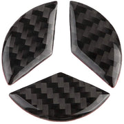 Sterzo in Fibra di Carbonio Decorativo con Logo per Mercedes C Classe 2005-2012 (3 pezzi)