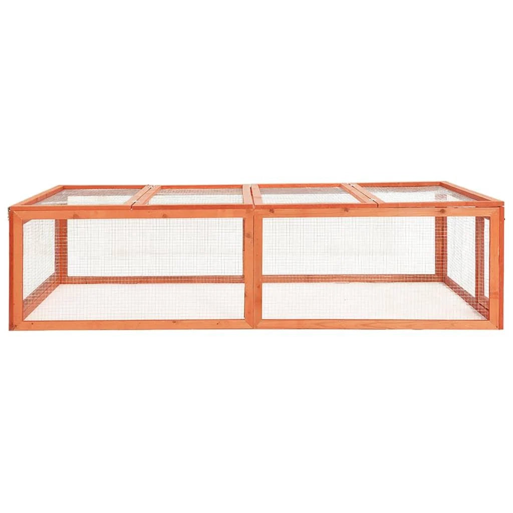 Conigliera/gabbia per piccoli animali 183 x 90 x 46,5 cm legno massello di abete 02_0000581