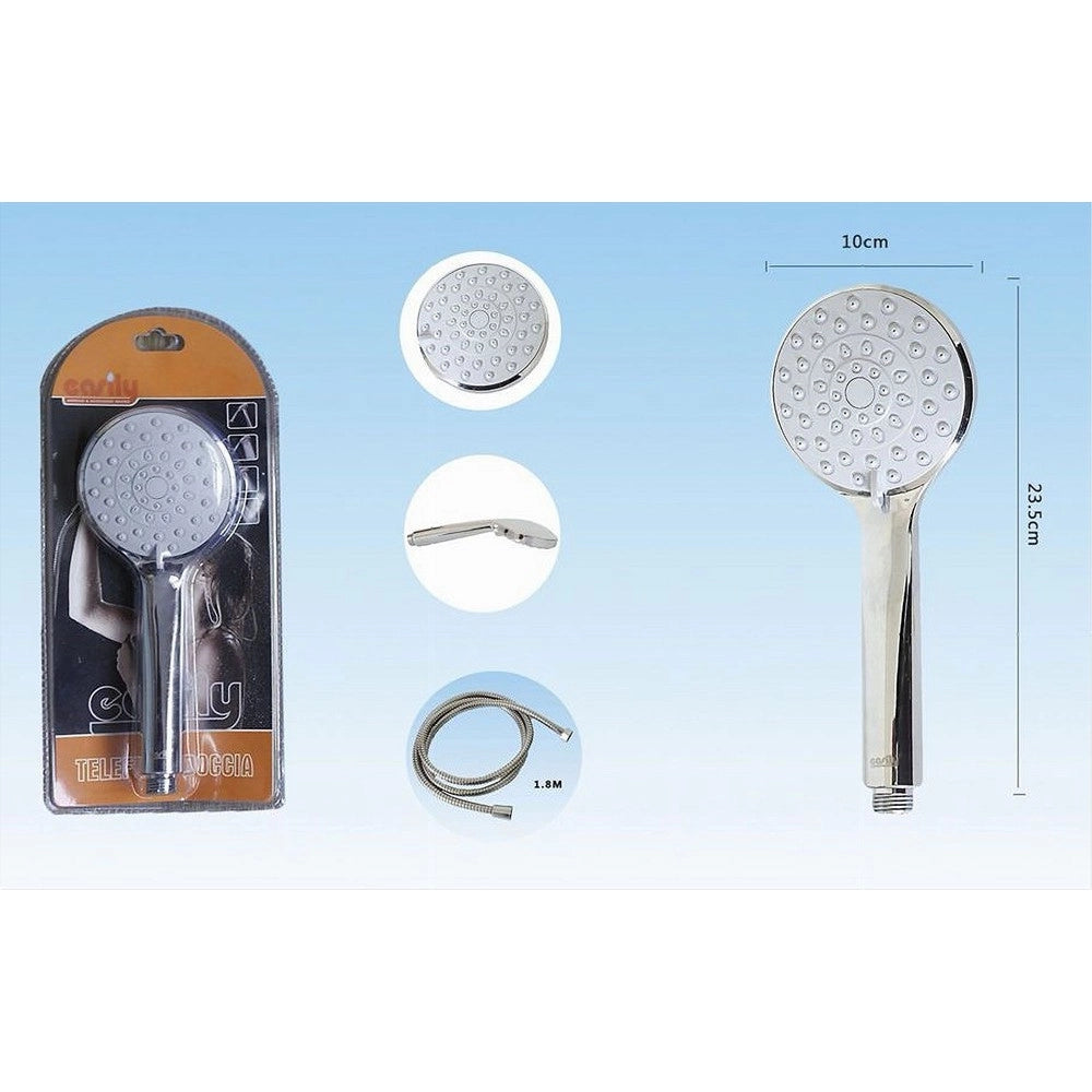 Trade Shop - Kit Doccetta Soffione Per Doccia Telefono Multigetto Con Tubo 1,8 Mt Bagno 52042 -