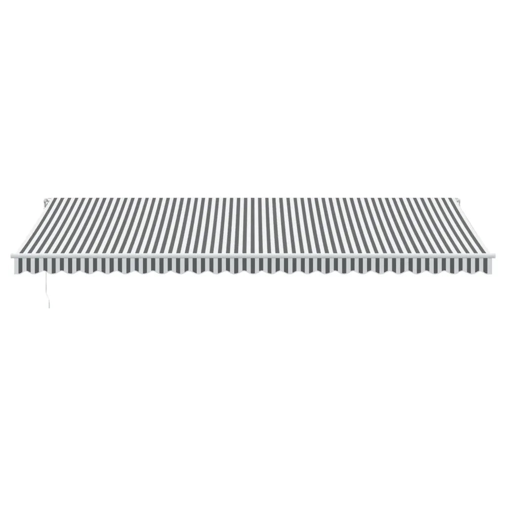 Tenda Retrattile Manuale con LED Antracite e Bianco 600x350 cm