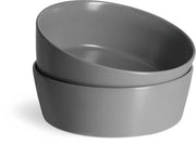 Set di piatti a ciotola di plastica in serie di 2, Sweet Scandi, colore antracite, servizio di ceramica New Bone, design scandinavo, finitura opaca