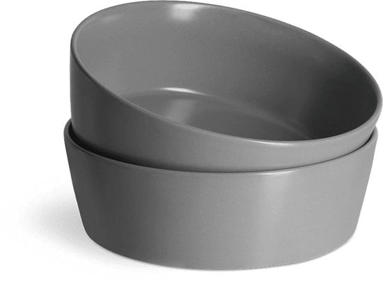 Set di piatti a ciotola di plastica in serie di 2, Sweet Scandi, colore antracite, servizio di ceramica New Bone, design scandinavo, finitura opaca