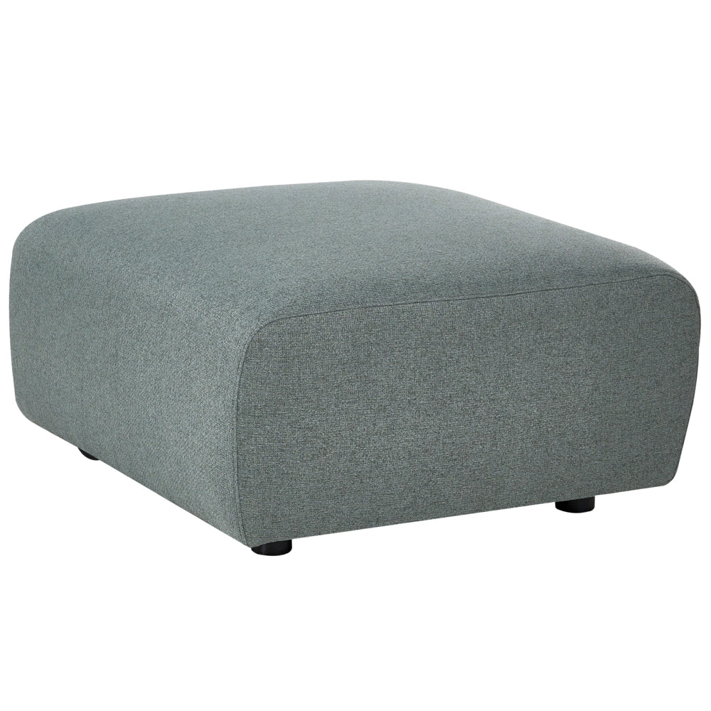 Pouf rettangolare in tessuto verde stile moderno