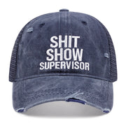SUPERVISORE DI MERDA Cappellino da baseball con foro Cappellino da cowboy blu