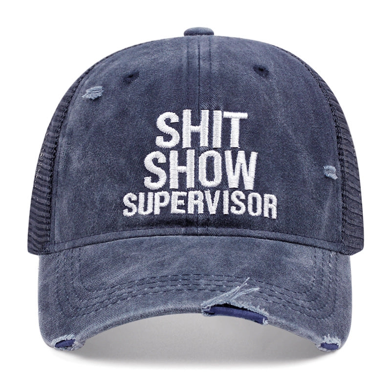 SUPERVISORE DI MERDA Cappellino da baseball con foro Cappellino da cowboy blu