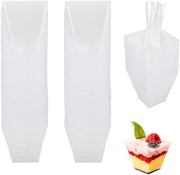 Desserthapjes in vetro - ideali per desserti - 50 pezzi - plastica - 60 ml