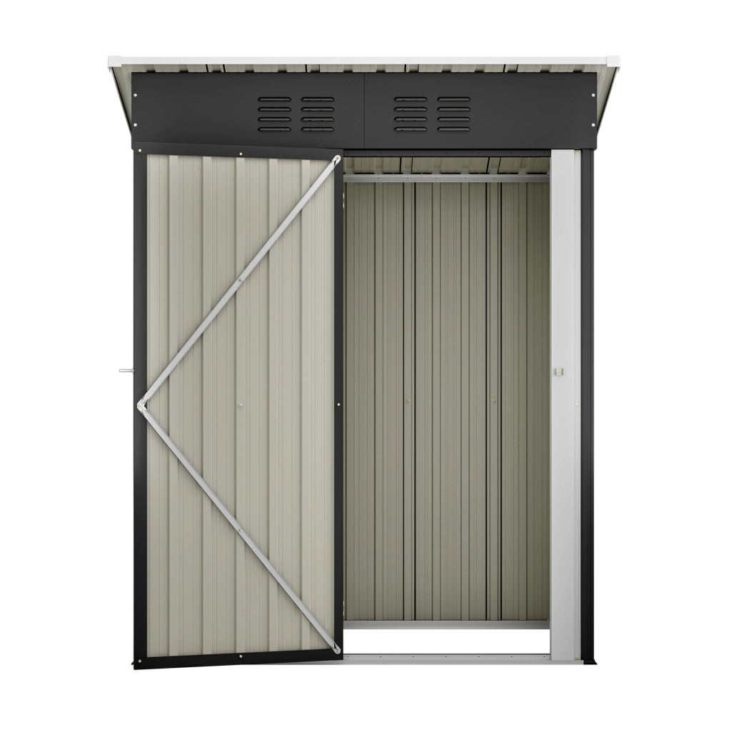 Casetta da giardino in metallo con porta chiudibile 152;2 x 83;6 x 182 cm; nero