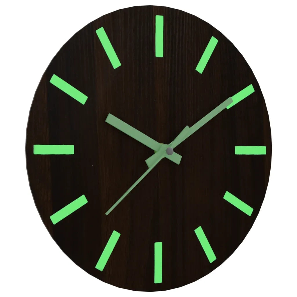 Orologio a Parete con Ore e Lancette Luminose Marrone ?30 cm CFW2759169