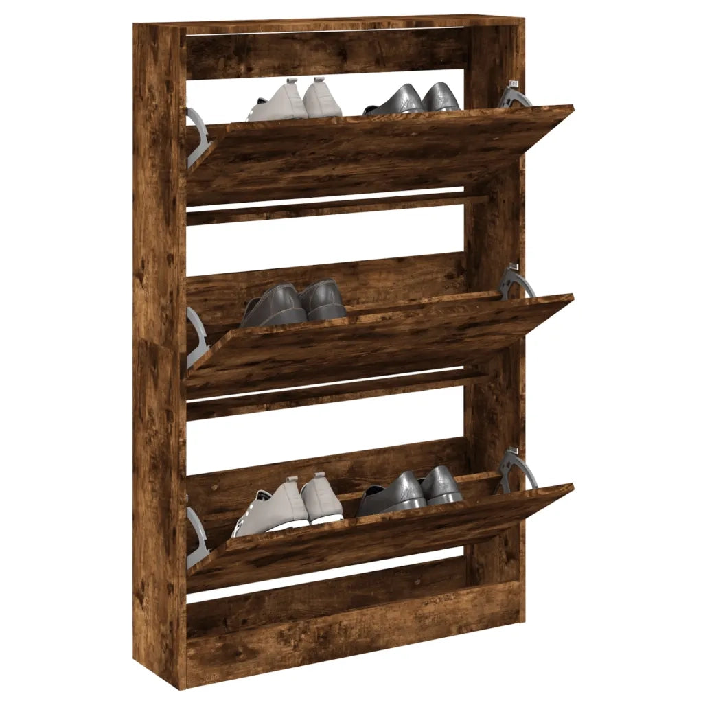 Scarpiera | Mobile per scarpe Rovere Fumo 80x21x125,5 cm in Legno Multistrato