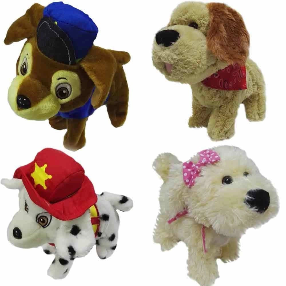 Trade Shop - Cane Peluche Con Filo Guidato Per Bambini Cammina Scodinzola E Abbaia -