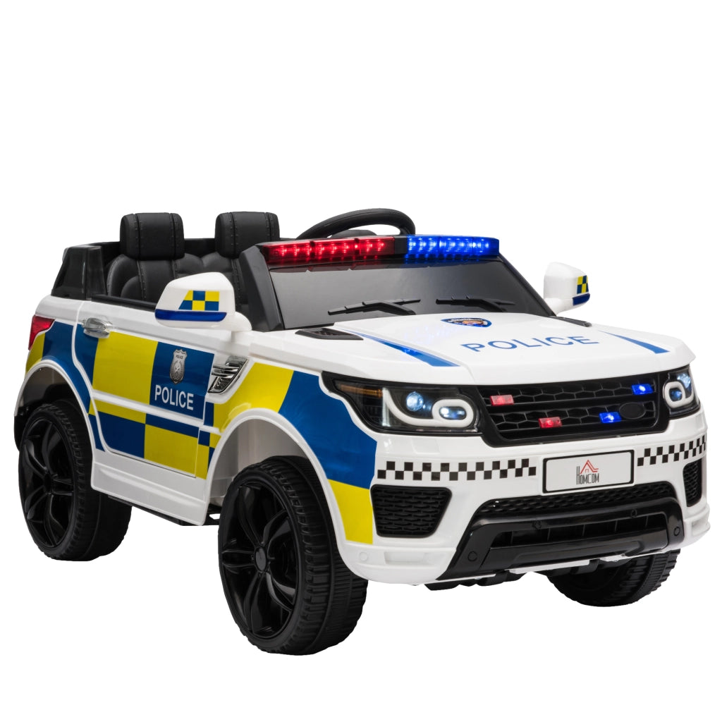 Auto Bambini Polizia Elettrica ¨C Zephmum ¨C Bianco 110x68x52cm