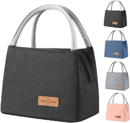 Tas da lussu per pranzo in alluminio compatto, impermeabile, termoiscalo e impermeabile (nero)
