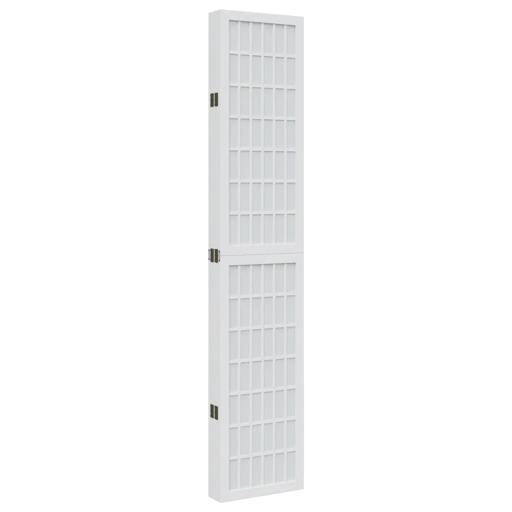 Divisorio Ambienti 6Pannelli Bianco Legno Massello di Paulownia 358796