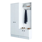 Grue, Mobile da Ingresso 5 Ripiani, 120x37x183h cm Bianco