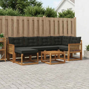Set di divani da esterno 7 pz Naturale e Nero 3382084