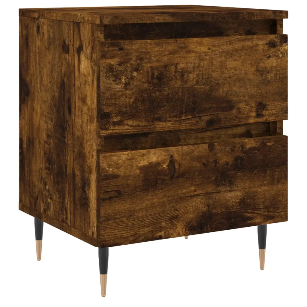 Comodino-Tavolino da notte Rovere Fumo 40x35x50 cm in Legno Multistrato 475894