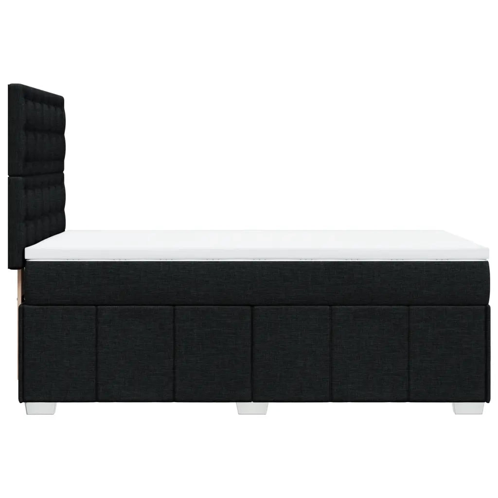 Giroletto a Molle con Materasso Nero 100x200 cm in Tessuto
