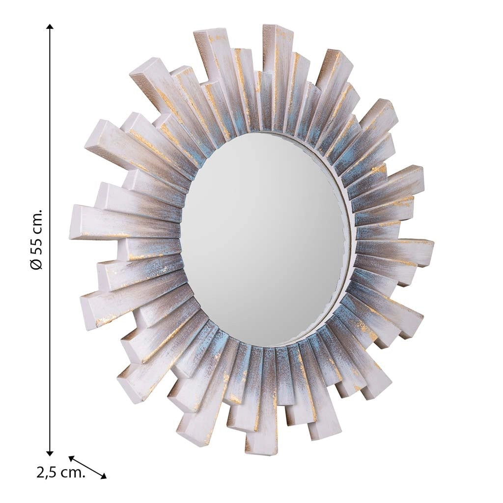 Specchio con rilievo bianco 55x55x2,5h