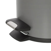 Pattumiera bagno in acciaio grigio con pedale e coperchio slim 3 lt