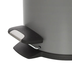 Pattumiera bagno in acciaio grigio con pedale e coperchio slim 3 lt