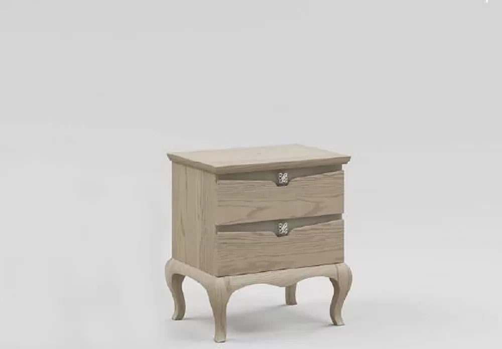 Comodino 2 cassetti moderno in legno frassino grigio 54x39x60 - Mobili 2G