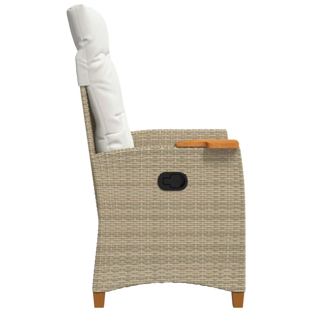 Poltrona reclinabile con tavolino 62 x 64 x 112 cm polyrattan