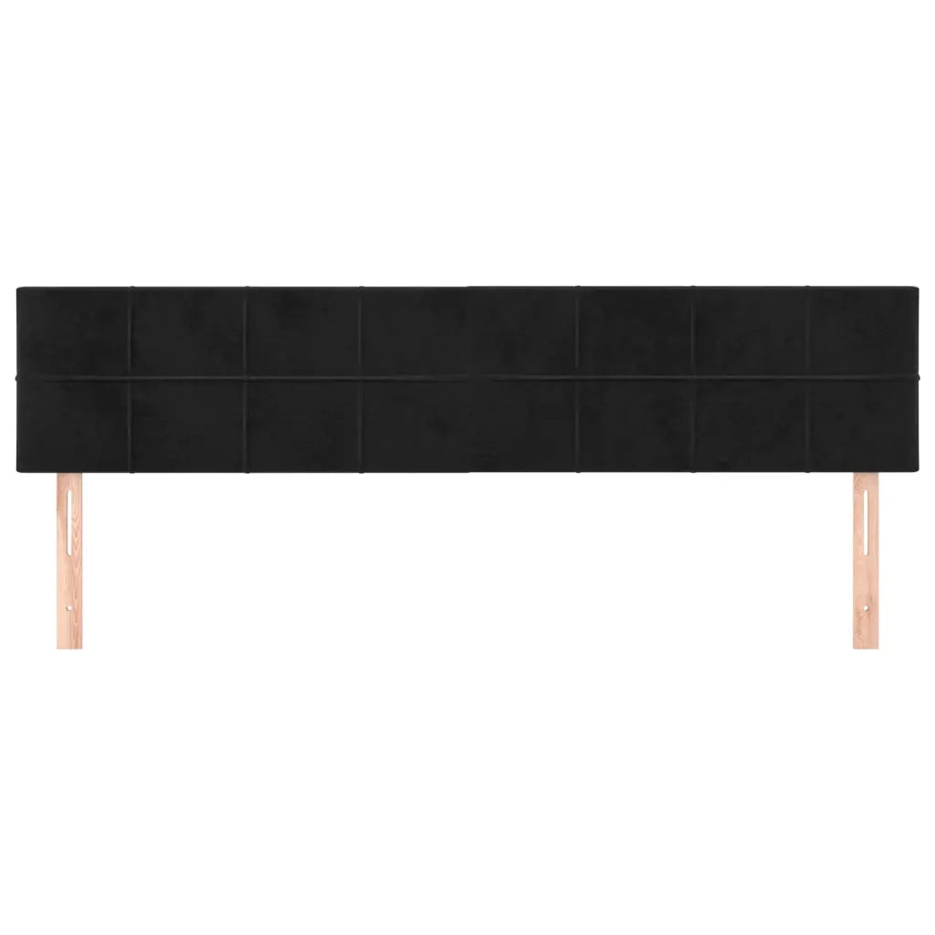 Testiera Nera 200x5x78/88 cm in Velluto 346098