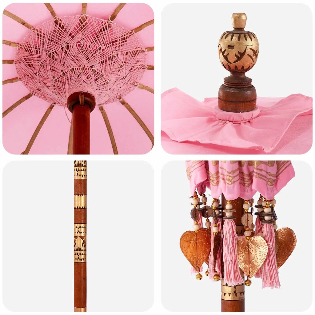 Ombrello balinese con base 2 pz Rosa 3433034