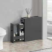Armadietto da Bagno Kihniö con Cassetti e Scomparti Estraibili - Grigio Scuro [en.casa]