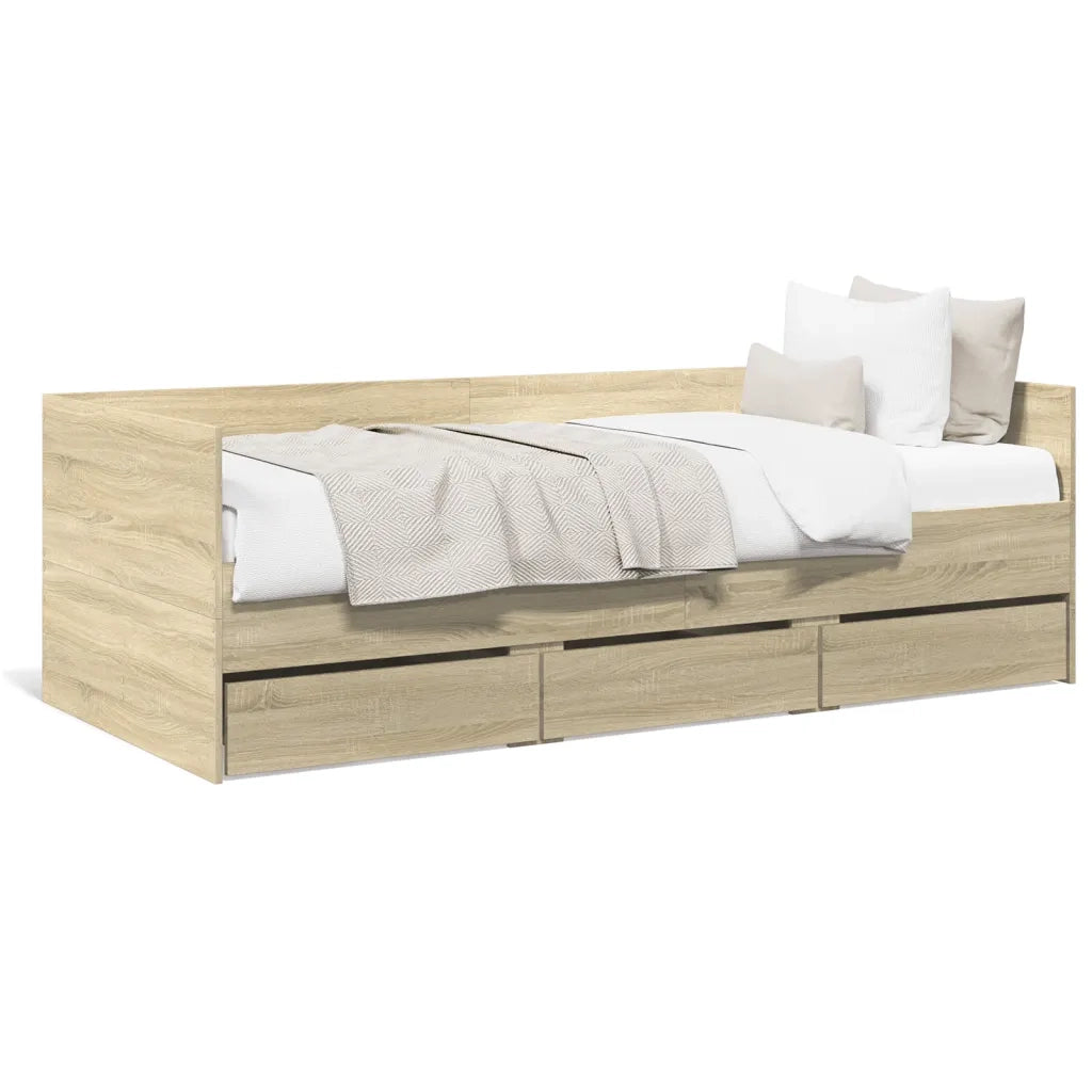 Divano Letto con Cassetti senza Materasso 100x200 cm 3280813