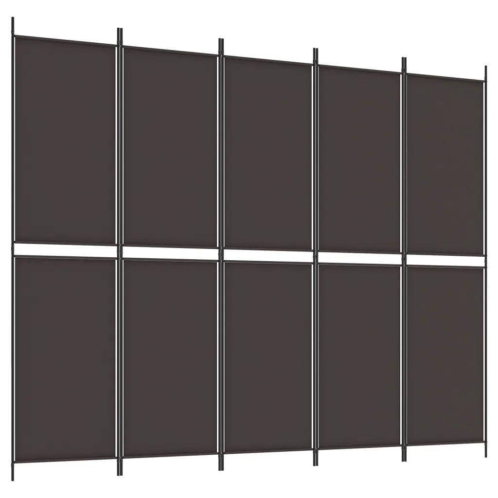 Divisorio a 5 Pannelli Marrone 250x200 cm in Tessuto cod mxl 60176