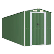 Casetta da giardino cabina ripostiglio casetta da esterno robusta casetta per attrezzi 192 x 606 x 223 cm acciaio zincato verde 02_0022366