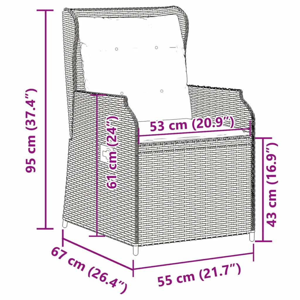 Panchina da giardino 2 pcs Grigio polyrattan 3394487